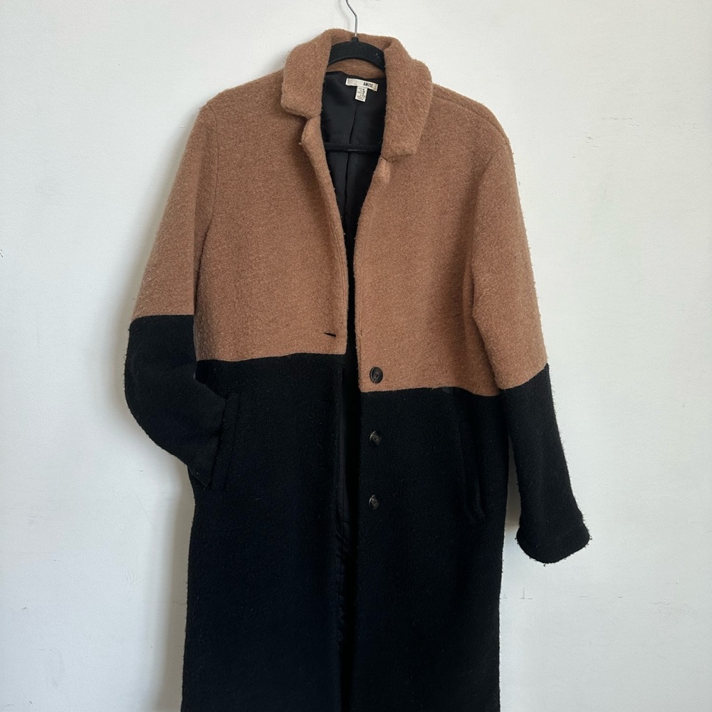 Amuse Society Two-Tone Brown and Black Coat